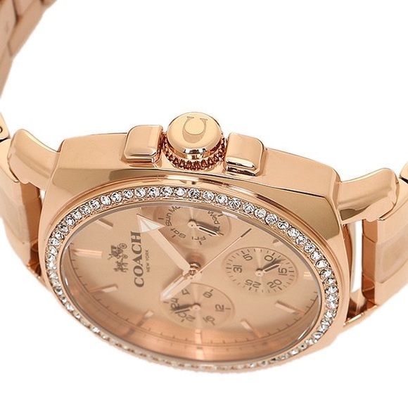 Coach boyfriend Swarovski rose gold tone watch - Picture 5 of 7